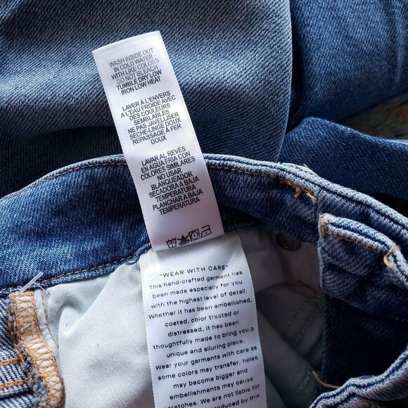 Good American Good Legs Straight Stretchy Distressed Denim Jeans Cotton/Elastane - Picture 7 of 7